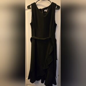Elegant Black Faux Wrap Dress CALVIN KLEIN